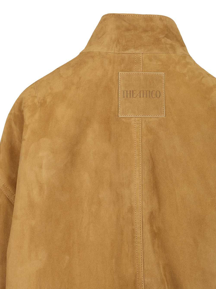The Attico Leather Bomber Jacket Giacche - Beige | 72370664fa5f78ccfbb932aaf6a2f0172fde1fc1