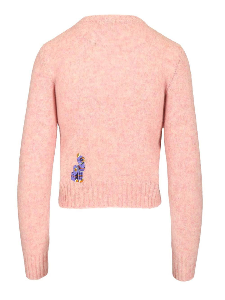 Loewe Loewe Brushed Wool Sweater Knitwear - Rose | 7bb280858ad71eeefa43c35c1e079f699c02efa0