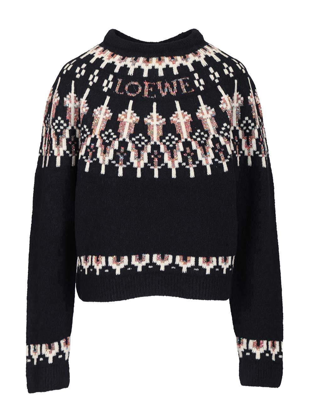 Loewe Wool Blend Sweater Knitwear - Blu | 57c8620d21aa9abb9cbcd9b2e3ad0f09d2b69e74