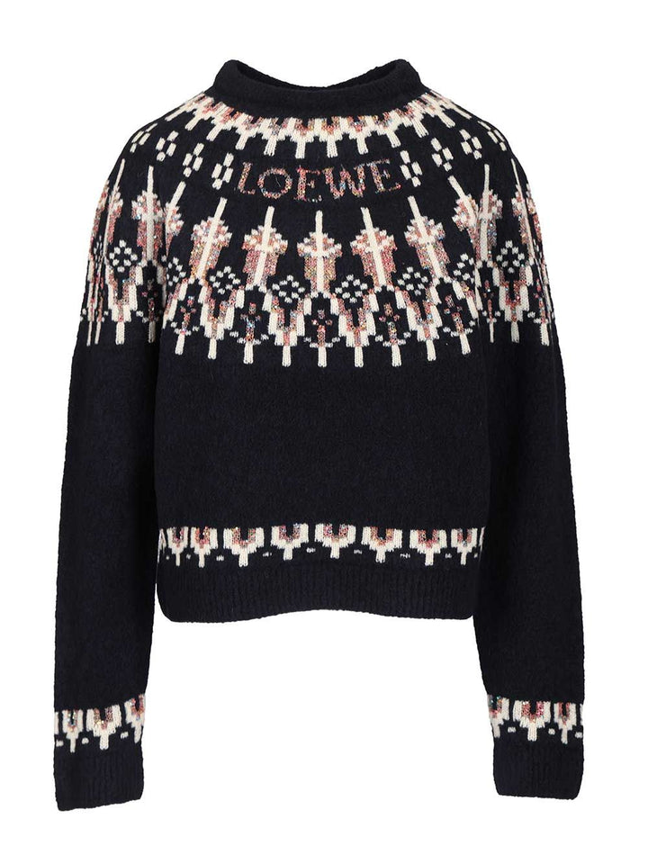 Loewe Wool Blend Sweater Knitwear - Blu | 57c8620d21aa9abb9cbcd9b2e3ad0f09d2b69e74
