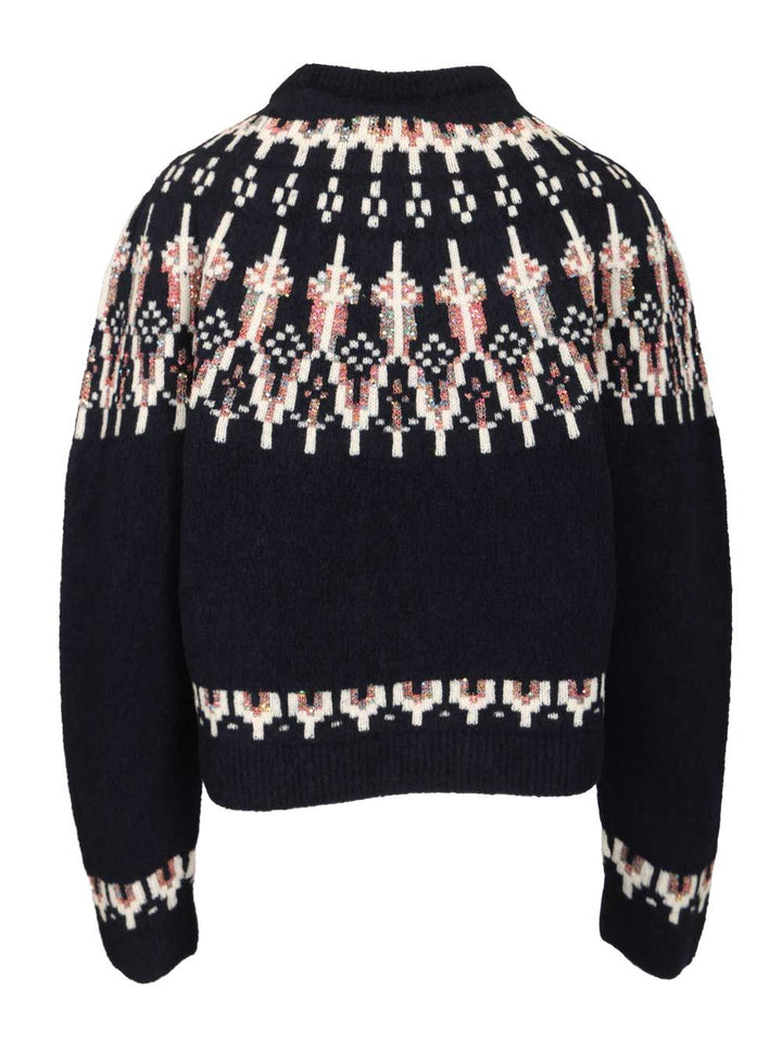 Loewe Wool Blend Sweater Knitwear - Blu | 65ba94988a5e0a889c3d26274012b7ce00c13725