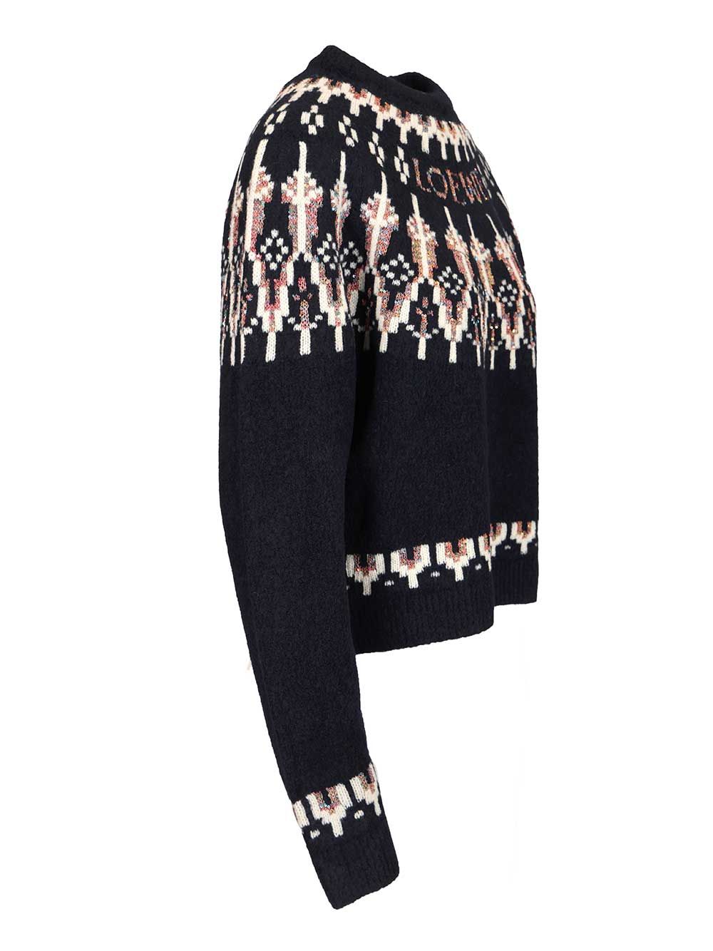 Loewe Wool Blend Sweater Knitwear - Blu | 7a0d8e776c88057b48dd00d62535561379615814