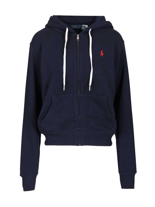 Zip-Up Hoodie Sweatshirts Blu