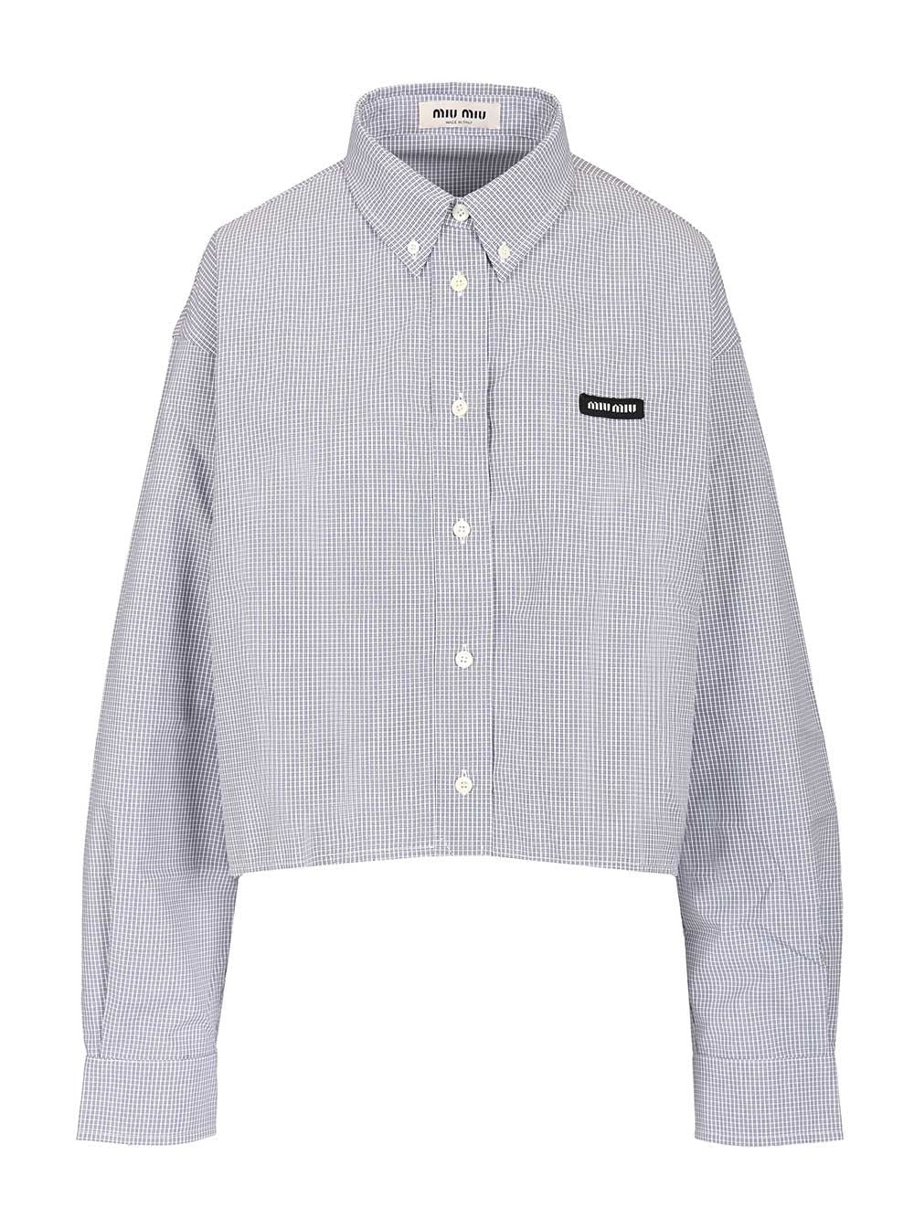Miu Miu Poplin Shirt Shirts - Blu | 4584a6e0e63c9d9d1615e89f425c821172b40b2b
