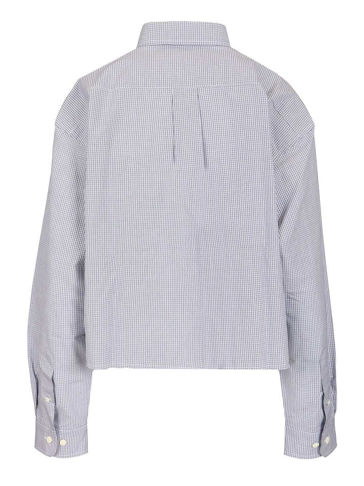 Miu Miu Poplin Shirt Shirts - Blu | 5c05e0941bf79b4258a8668fec705272190425bf