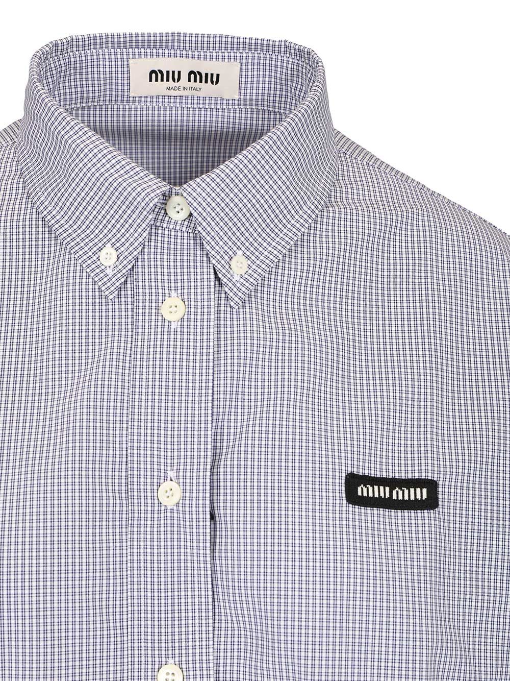 Miu Miu Poplin Shirt Shirts - Blu | 18f3ac082a795068d166abcc86a0b4800ec79149