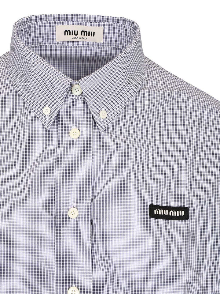 Miu Miu Poplin Shirt Shirts - Blu | 18f3ac082a795068d166abcc86a0b4800ec79149