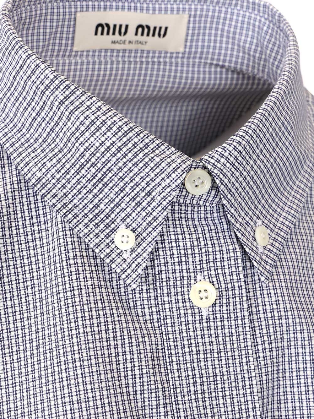 Miu Miu Poplin Shirt Shirts - Blu | 5b4e803a1dc1ad04f3237107cb3edcb70ee5b168