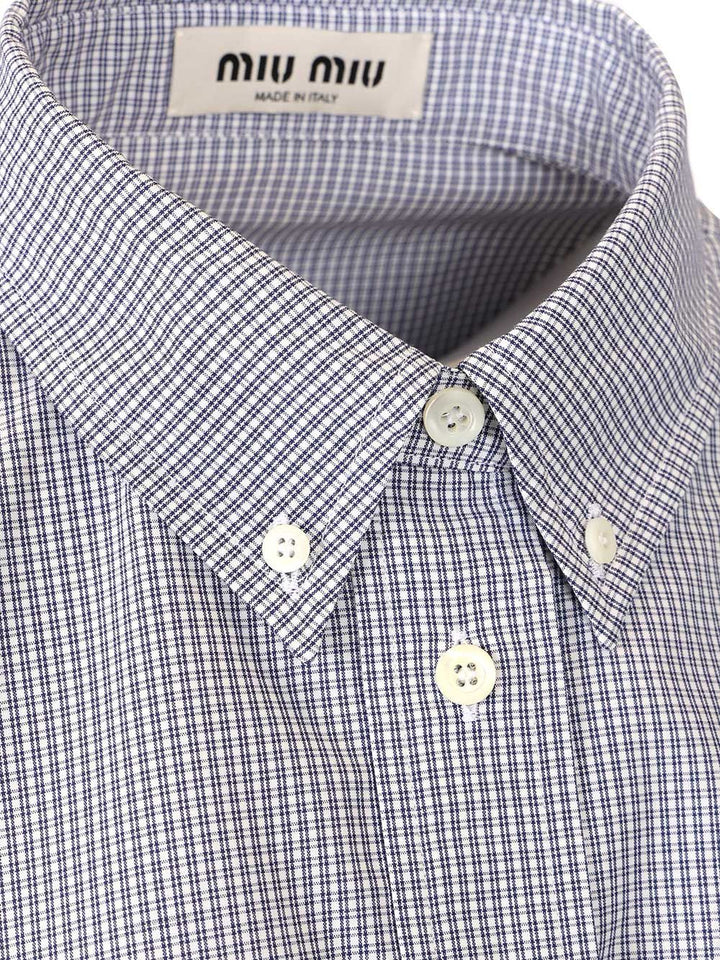 Miu Miu Poplin Shirt Shirts - Blu | 5b4e803a1dc1ad04f3237107cb3edcb70ee5b168