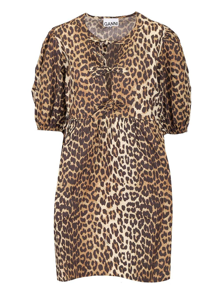 Ganni Leopard Print Mini Dress Abiti - Animalier | f97883b8fe4e0ce678547c9857c2905201b734f4