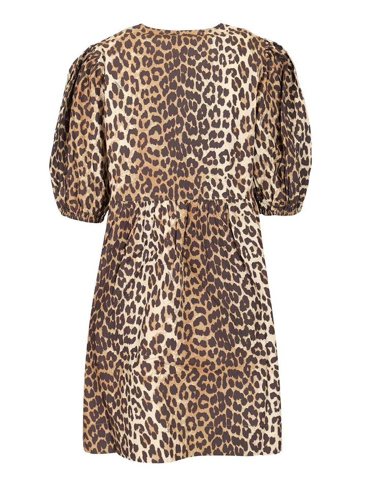 Ganni Leopard Print Mini Dress Abiti - Animalier | 622ee4c41510e67276fe57b97b709378f6212939