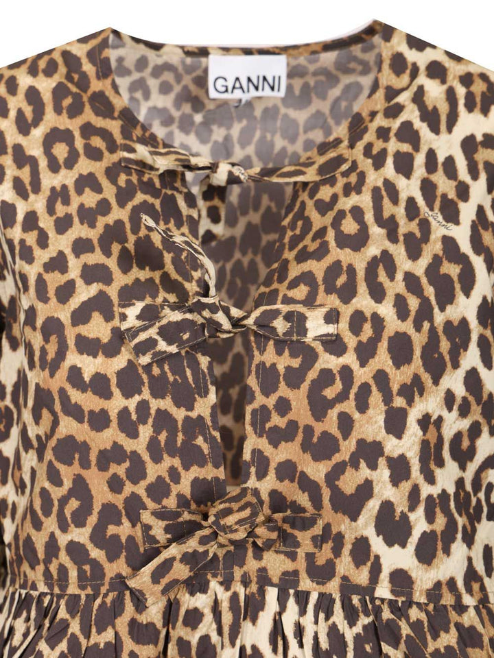 Ganni Leopard Print Mini Dress Abiti - Animalier | a6e60f6b991d6438cb77bc5157524d077d43a0a4