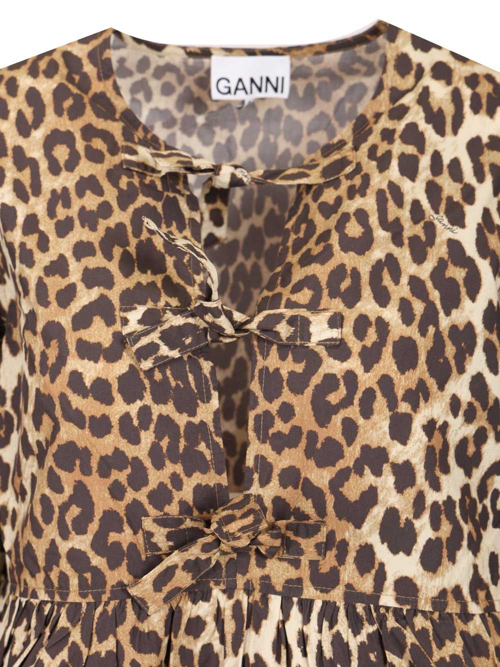 Ganni Leopard Print Mini Dress Abiti - Animalier | a6e60f6b991d6438cb77bc5157524d077d43a0a4