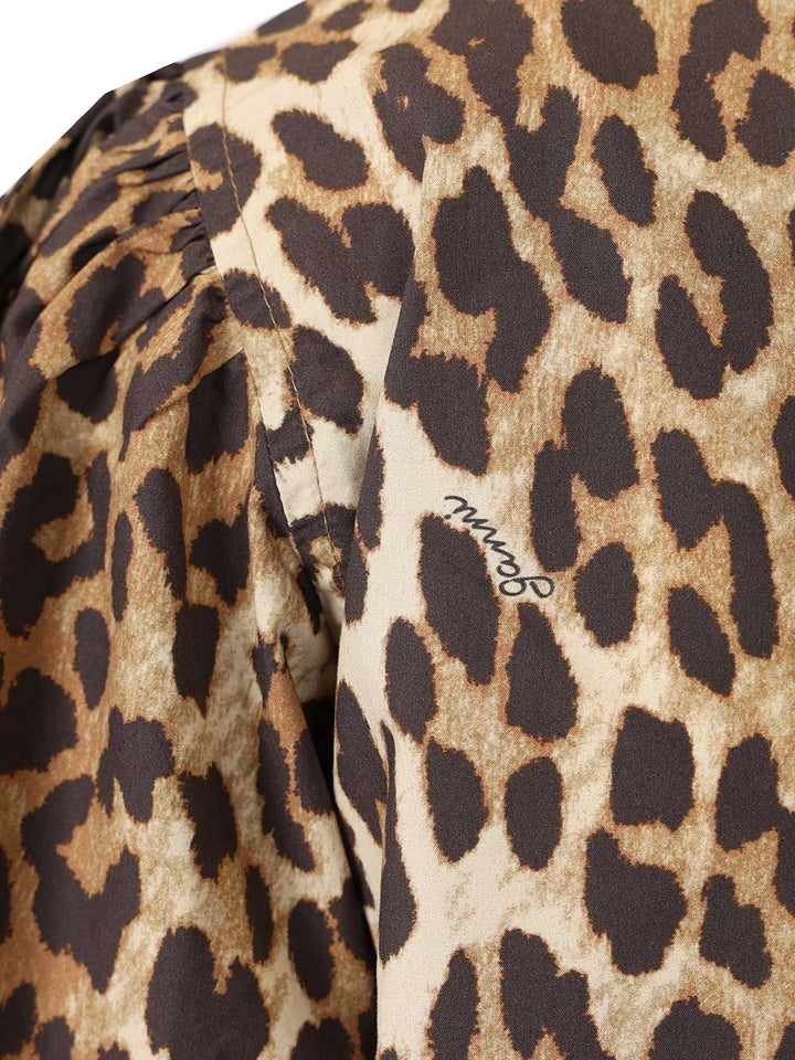 Ganni Leopard Print Mini Dress Abiti - Animalier | ee0bfaf1caadaab424d93dcb79f4ea55220cc2fe