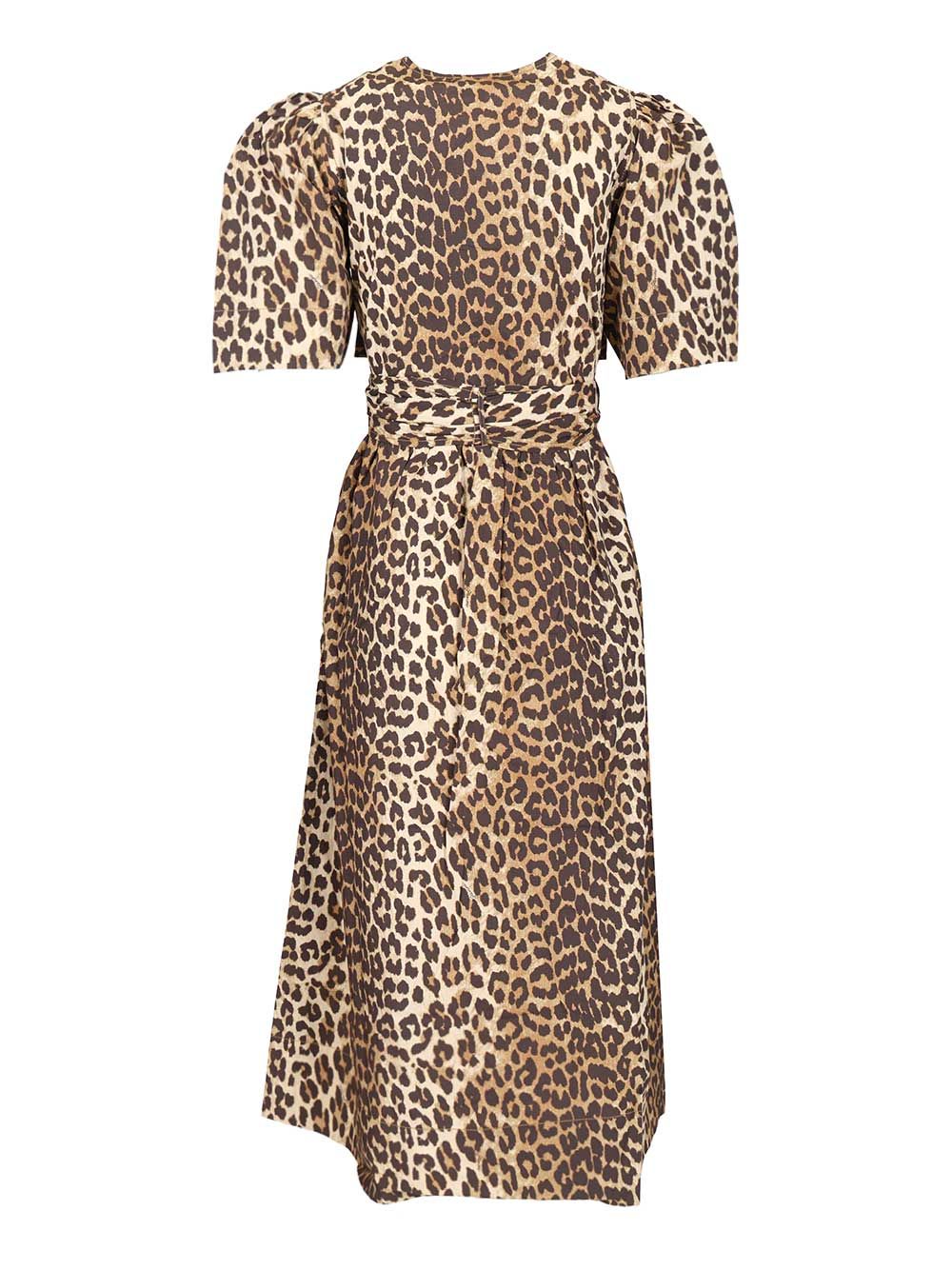 Ganni Leopard-Print Midi Dress Abiti - Animalier | b8d164854552543eee658fed39b8f3c7cb740a67