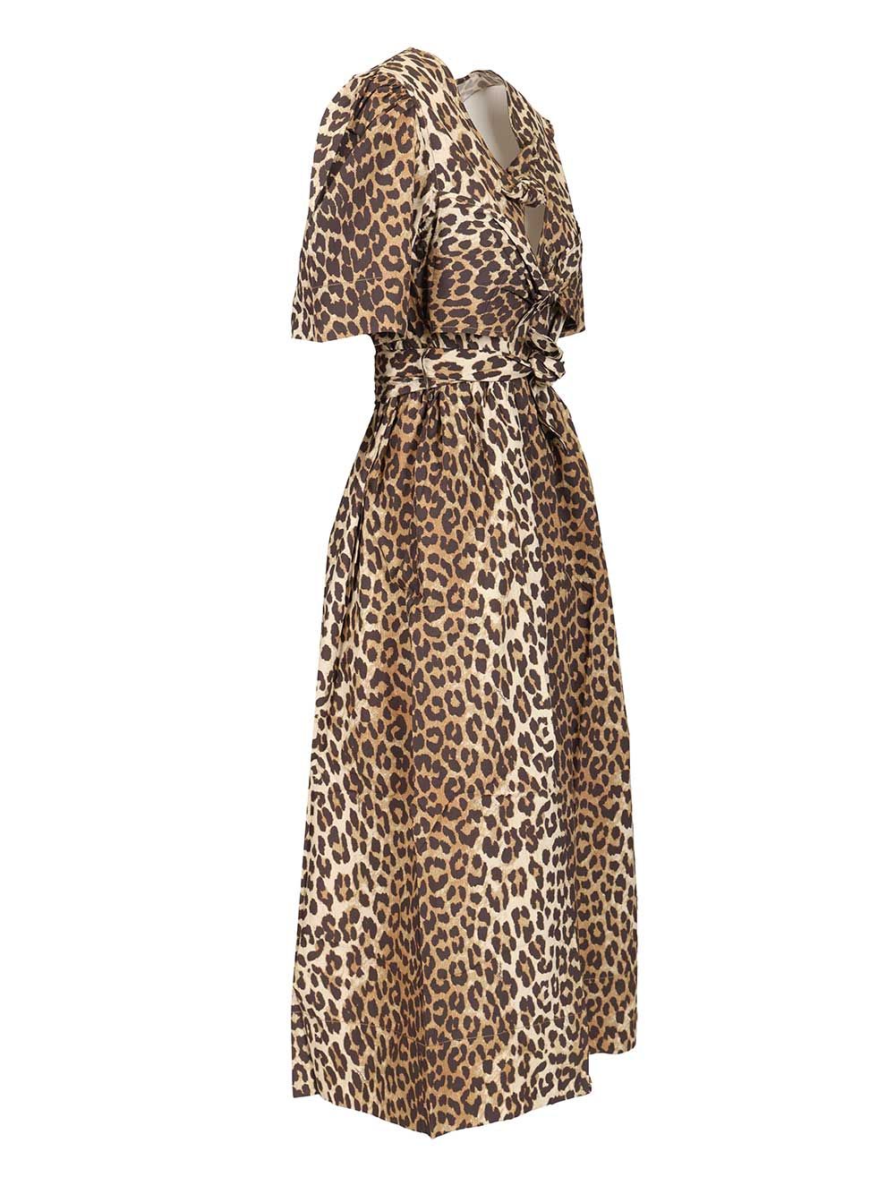 Ganni Leopard-Print Midi Dress Abiti - Animalier | cddba0cf31a4809ace4d83efd0f85d4ad584174c