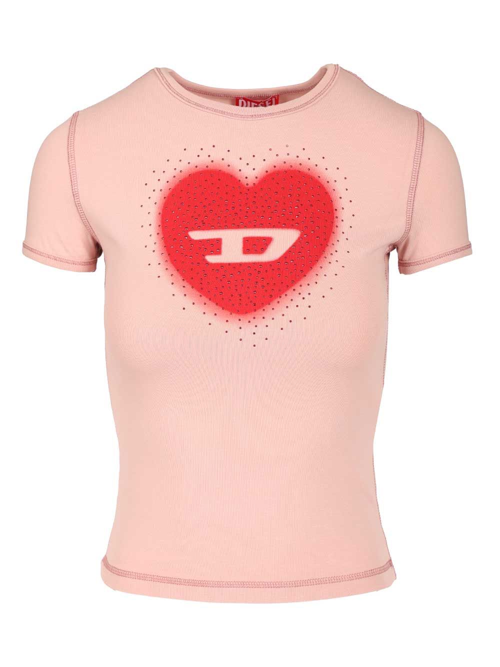 Diesel Cotton T-Shirt - Rose | 61df30668c4ff3a15fb529d3a37ec46666838d15
