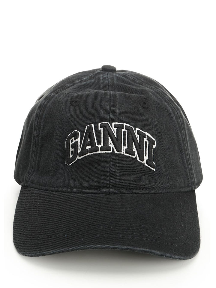 Ganni Cotton Hat Cappelli - Nero | 878e1f2c5cb8177efa574e43db8bc5bf765b5e85