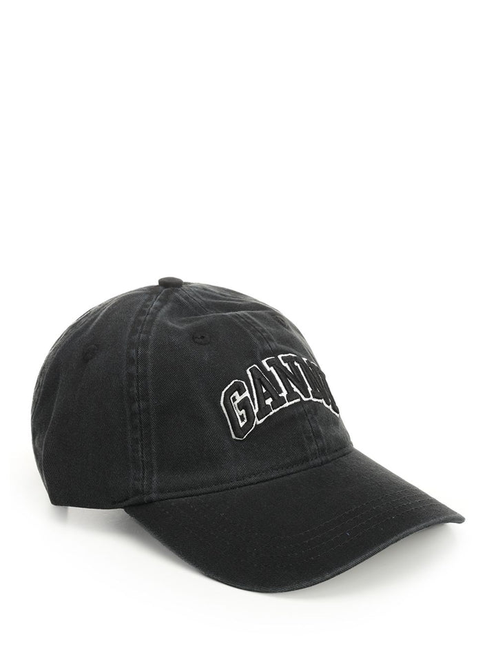 Ganni Cotton Hat Cappelli - Nero | 0a204f4ce2a0213fdf88789b3bfb4c24a798986b