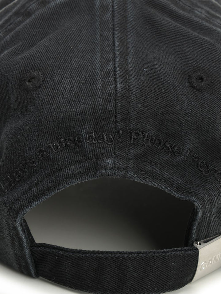 Ganni Cotton Hat Cappelli - Nero | 27c3446ee55a1f5a390d2263d5b17545ea956eec