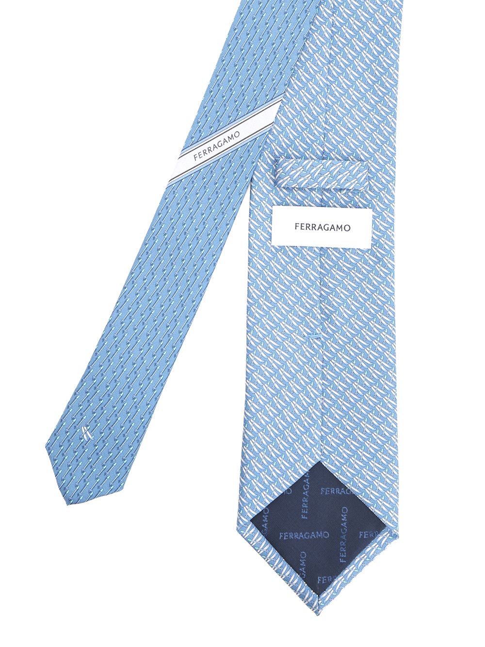 Ferragamo Silk Tie Scarves And Foulards - Light blue | 912ead36d95318e7956528e483bf870ffa772f7f