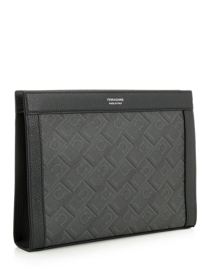 Ferragamo Pouch Monogram Wallets - Nero | 9fa23b2918f49e75377395616980ec2457cfe981