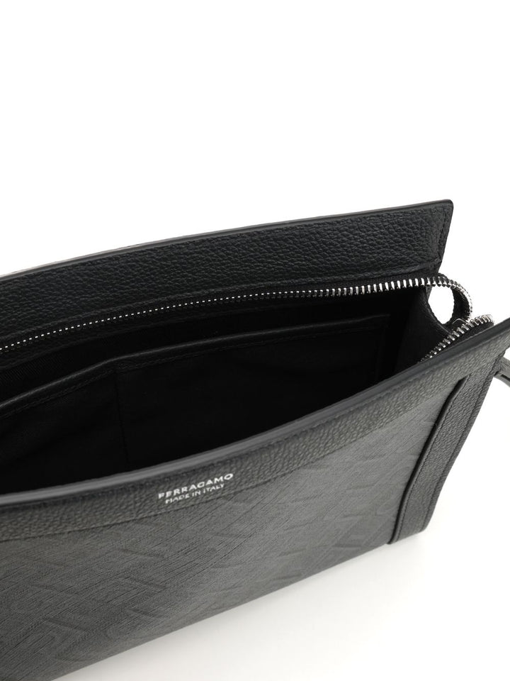 Ferragamo Pouch Monogram Wallets - Nero | d0df88a494581961ef0f1b5af4cf3b199edb1155