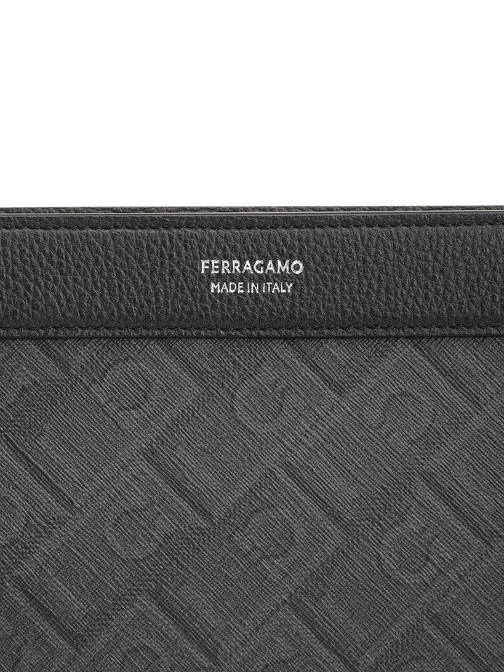 Ferragamo Pouch Monogram Wallets - Nero | ddbbba6ab0af8736fda55ccffa0a2d466dcca001