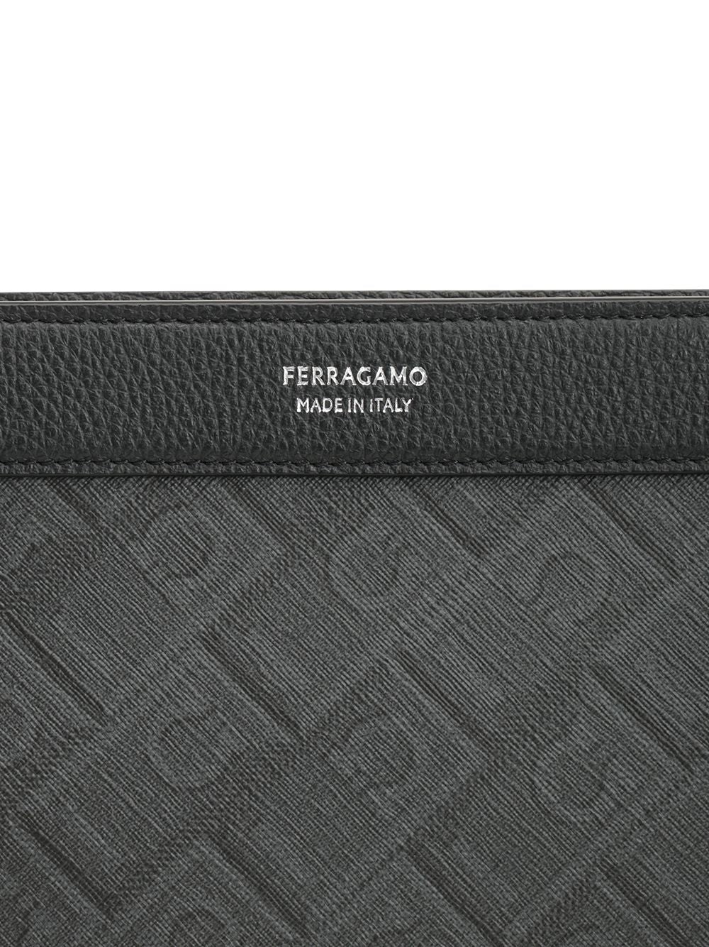 Ferragamo Pouch Monogram Wallets - Nero | ddbbba6ab0af8736fda55ccffa0a2d466dcca001