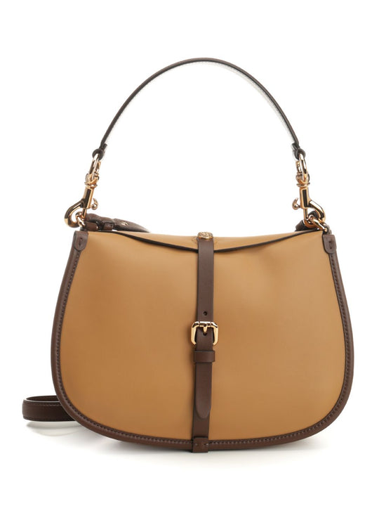 Medium Pony Bag In Leather Shoulder Bags Beige