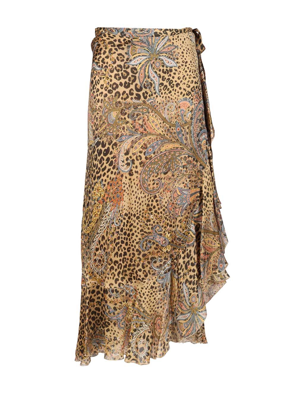 Etro Animalier Leopard Rouge Midi Skirt Gonne - Animalier | 08a8e146f4a624b1949ff780d31a8496f5153025