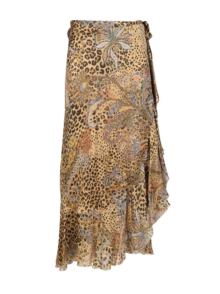 Etro Animalier Leopard Rouge Midi Skirt Gonne - Animalier | 08a8e146f4a624b1949ff780d31a8496f5153025
