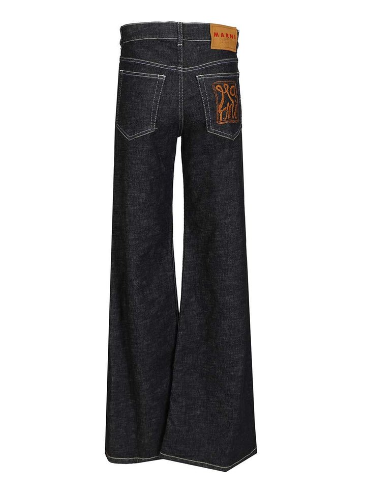 Marni Wide Jeans - Blu | 9633c9f2cbe4481b0238bd1461e7a2ac87c8344f