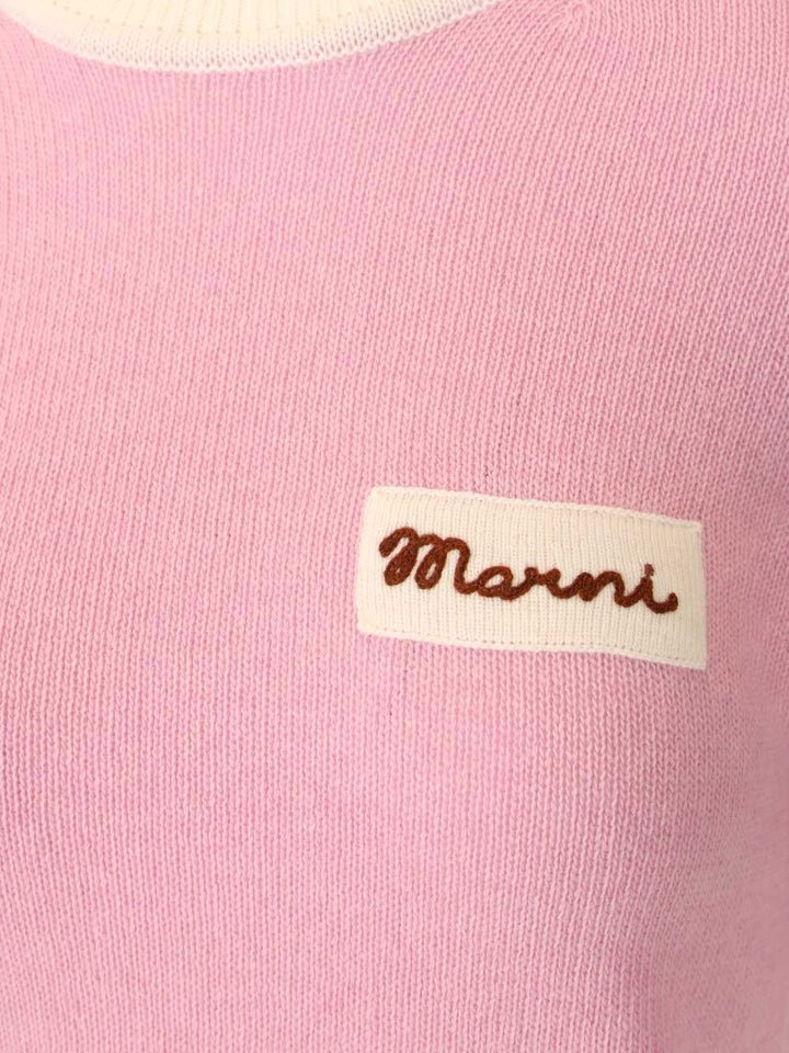 Marni Cropped Top In Wool Blend Knitwear - Rose | 69f2af31851421dacdbb713410bea289ff60db33