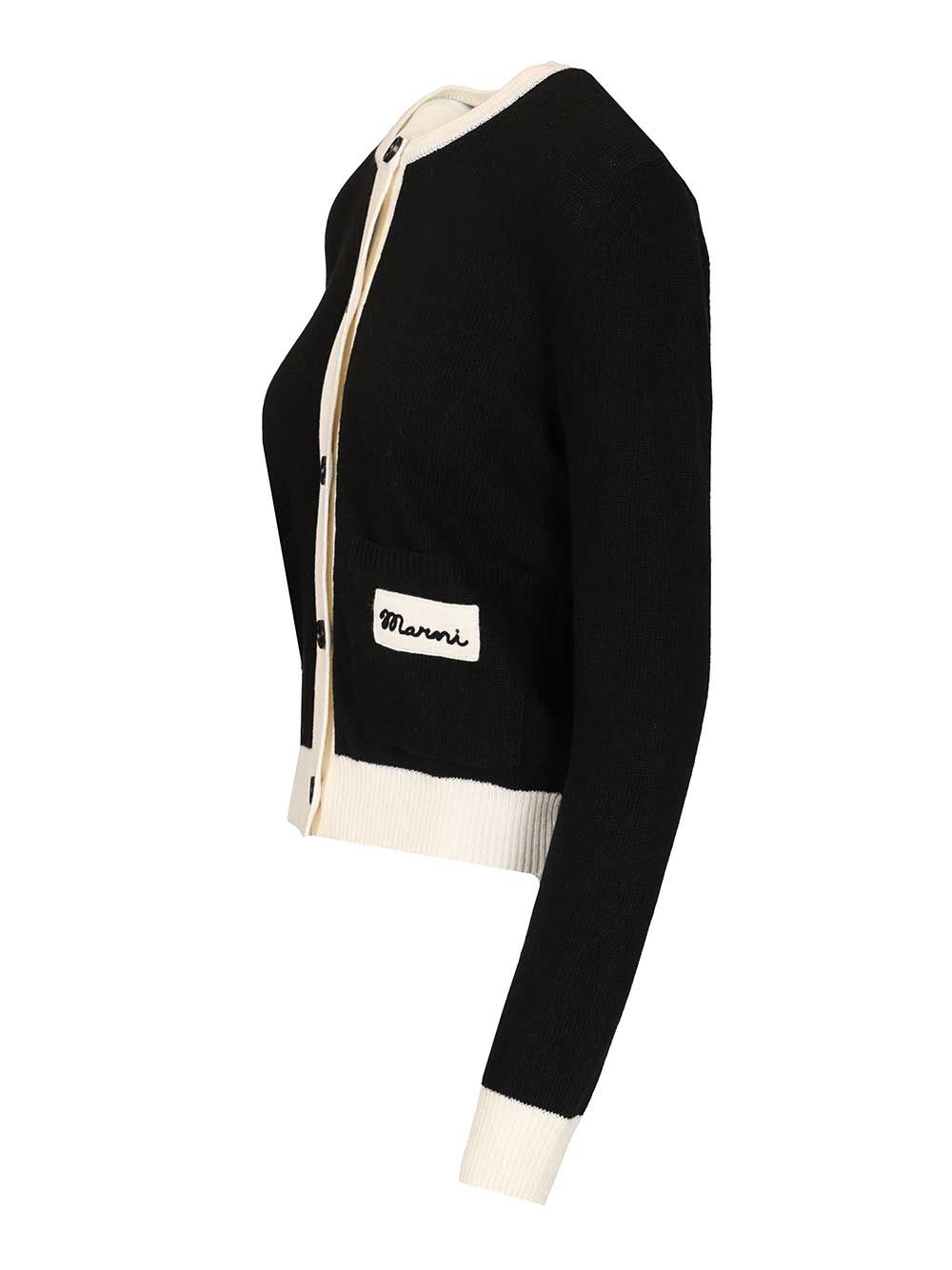Marni Crew Neck Cardigan Knitwear - Nero | ae6d1b82bd5bda4f64c43c57d0011ab79035ff00