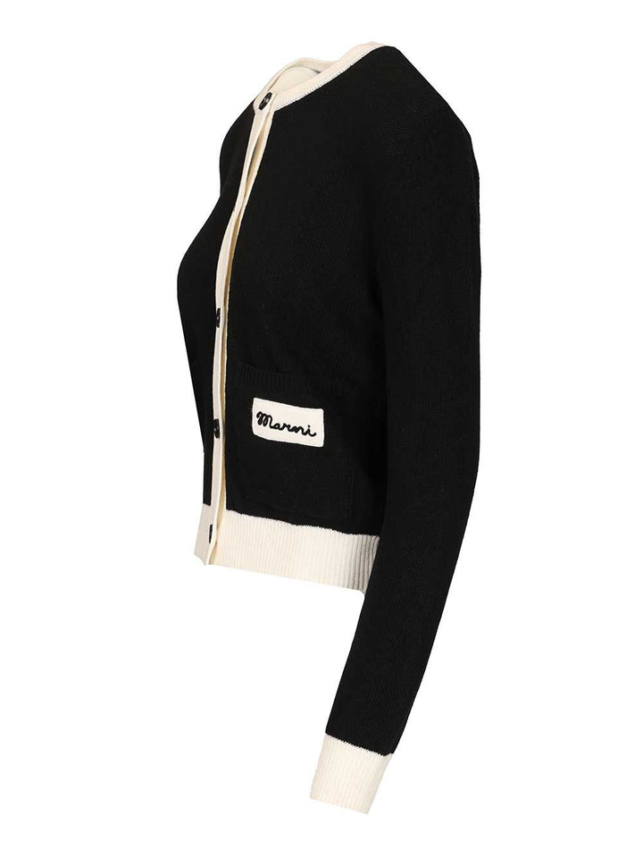 Marni Crew Neck Cardigan Knitwear - Nero | ae6d1b82bd5bda4f64c43c57d0011ab79035ff00
