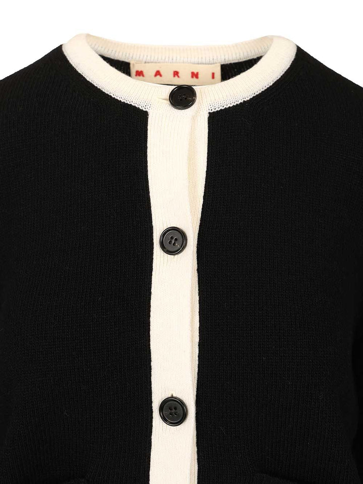 Marni Crew Neck Cardigan Knitwear - Nero | ac61f0a8f2e1f55e0a2546b82179241d4e2286be
