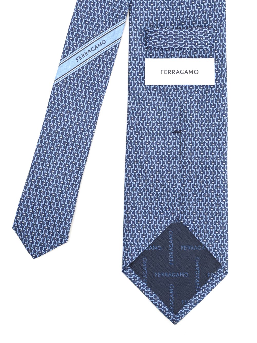 Ferragamo Silk Tie Ties And Bow Ties - Blu | 44601b898e7891de49f3a48262255d35a4a55eb6