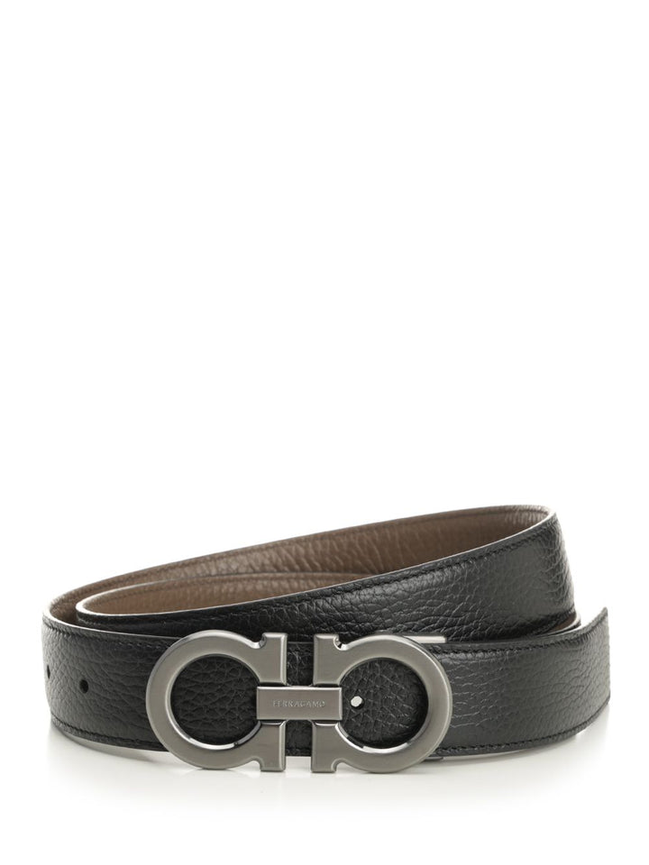 Ferragamo Double/Adjus Belt Cinture - Nero | b55dd6f6585aa9800887ca0b9e2d7a2e7eddb7b7
