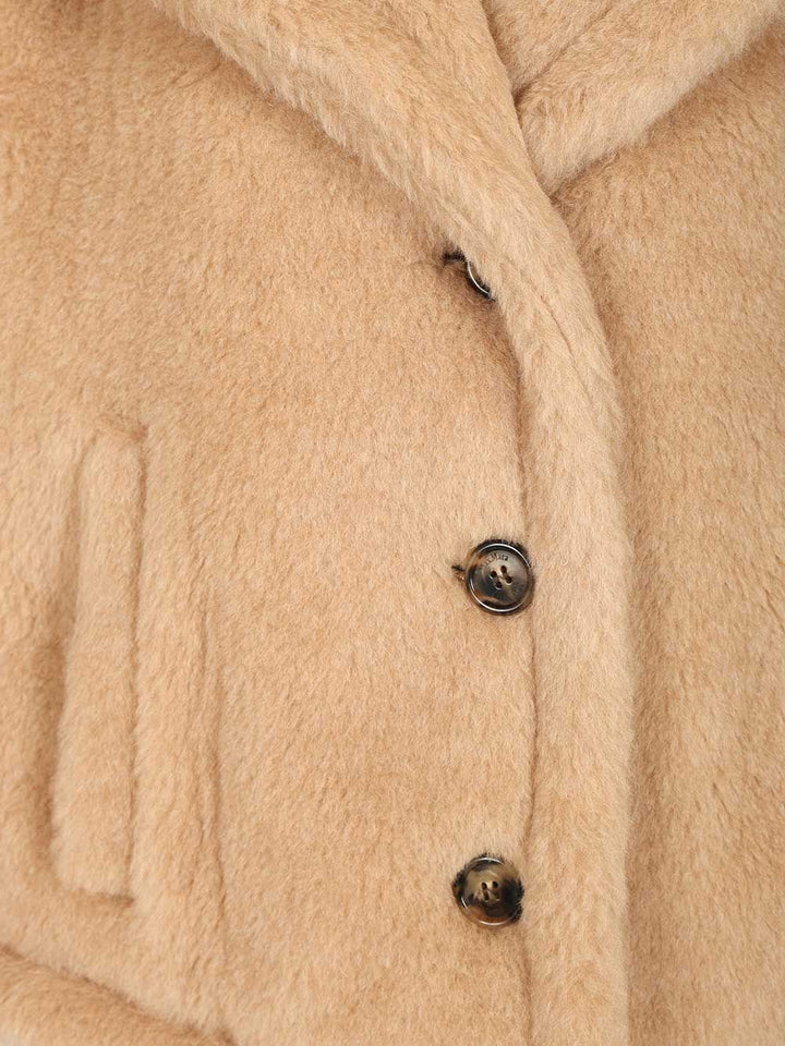 Max Mara Corvino4 Alpaca-Cashmere- Silk Teddy Cape Coats - Beige | 61d60757515d4bea5da6dfdd77e17bb556385972