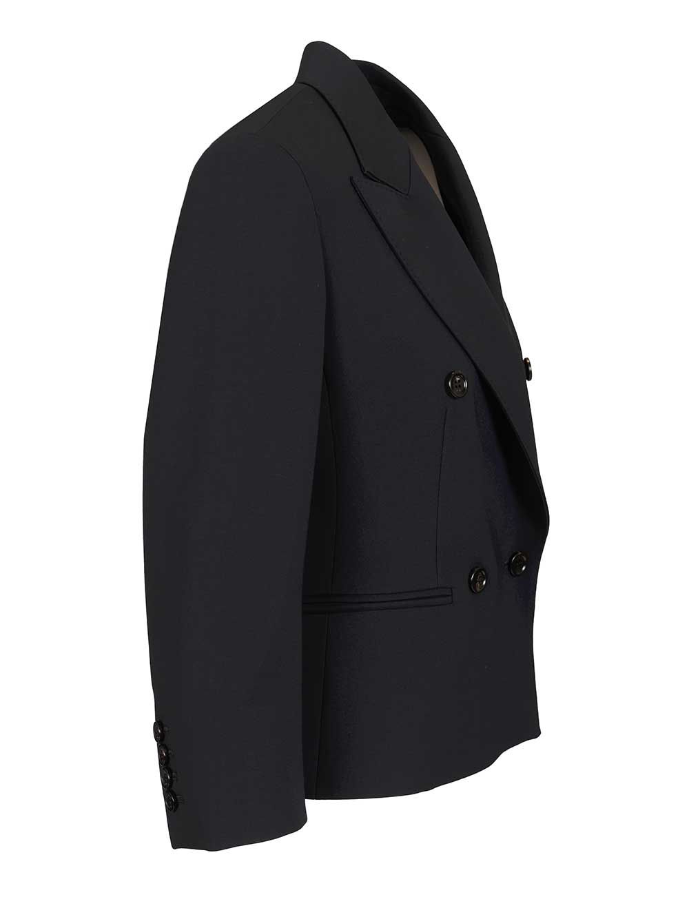Max Mara Wool Canvas Crop Blazer Giacche - Blu | e7533da341638d0779e8b2cf468ba833a61aefe5