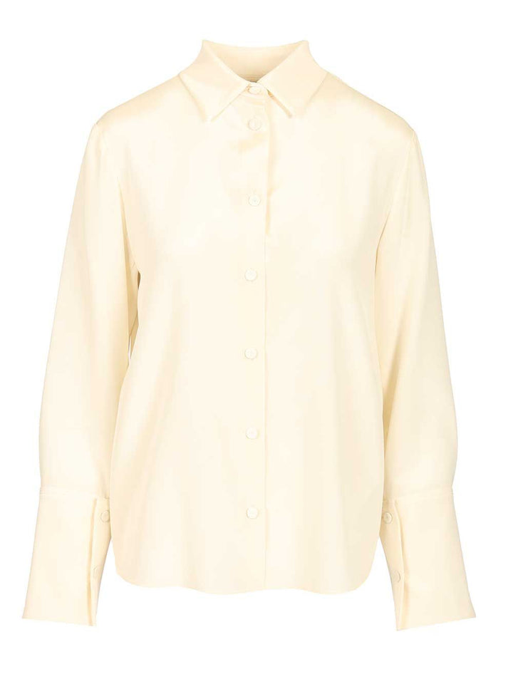 Max Mara Voliera Oversize Shirt Silk Cady Shirts - Bianco | 27a1032ef48eea936a3f15aaf87bef2ef4671090