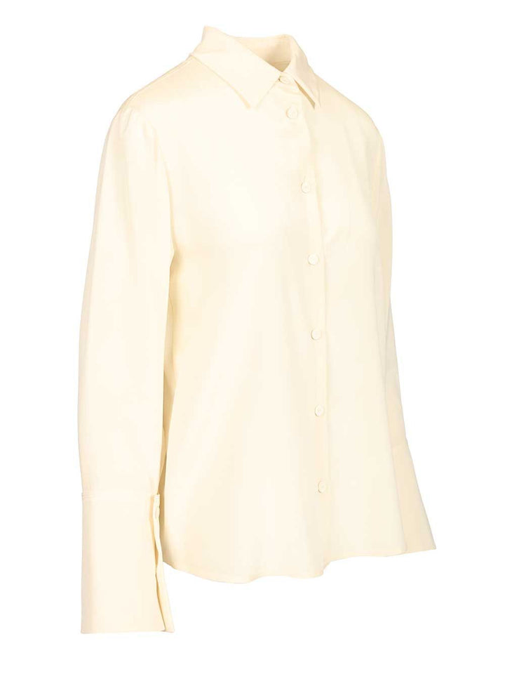 Max Mara Voliera Oversize Shirt Silk Cady Shirts - Bianco | 543c8c18c7837b863cc3b545ca00a6d5270bd653
