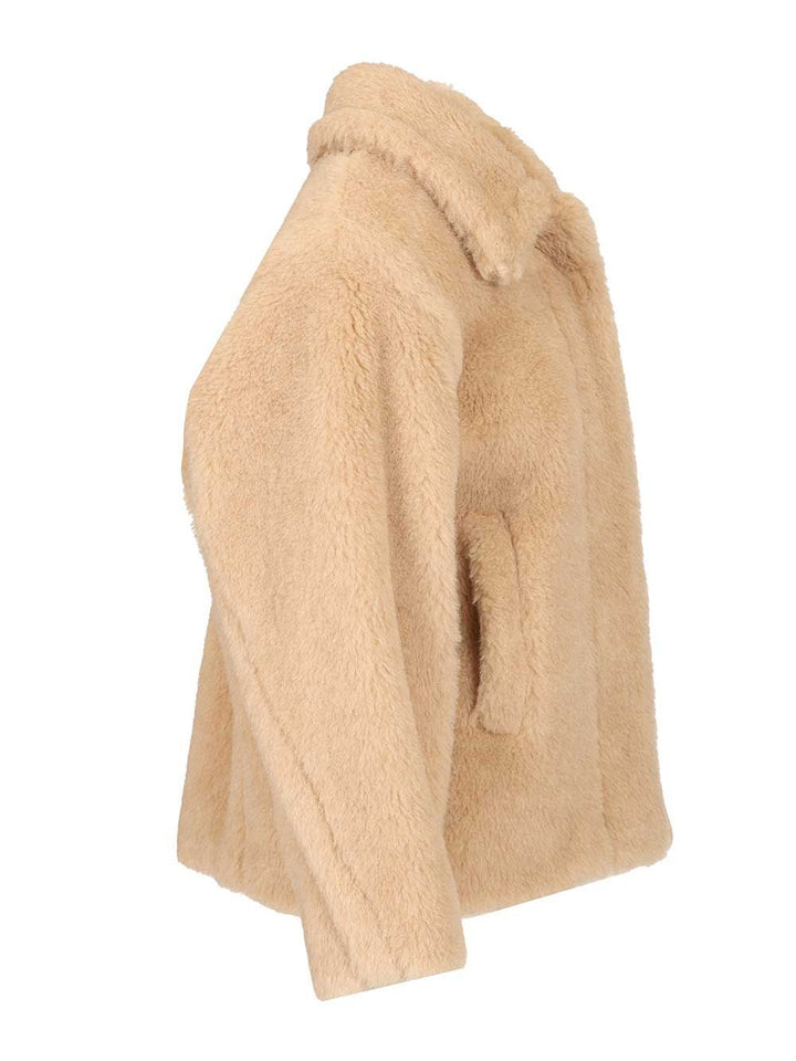 Max Mara Tritone Short Teddy Single Breast Coat Coats - Bianco | d959e649e03aaddf5ef598387b68b5e59d5eae9c