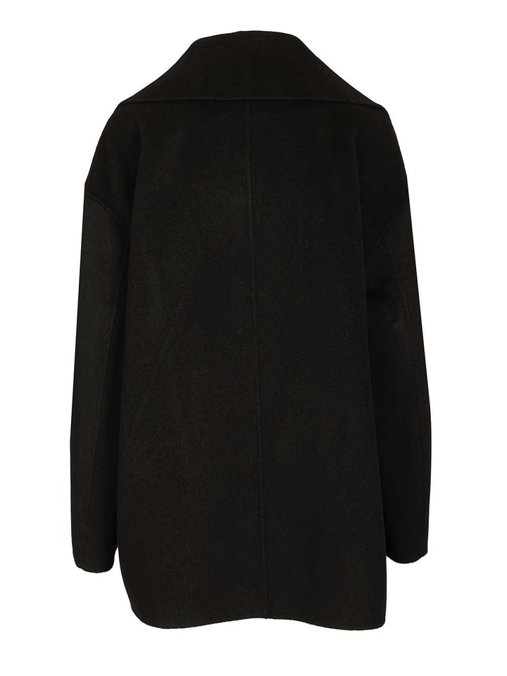 Max Mara Studio Mstarca Wool-Cashmere Double Breasted Caban Coats - Nero | 7abd39f783dbf1636188c6288b69cb0bf10d852c
