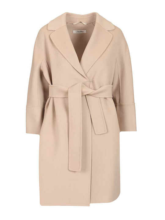 Arona Belted Wool Midi Coat Coats Rose