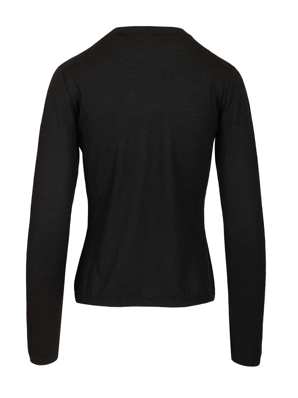 Max Mara Pittura Crewneck Fine Cashmere Knit Knitwear - Nero | 7cc44b71ab41fee0e961b6715e2cbf5d0f60fd67