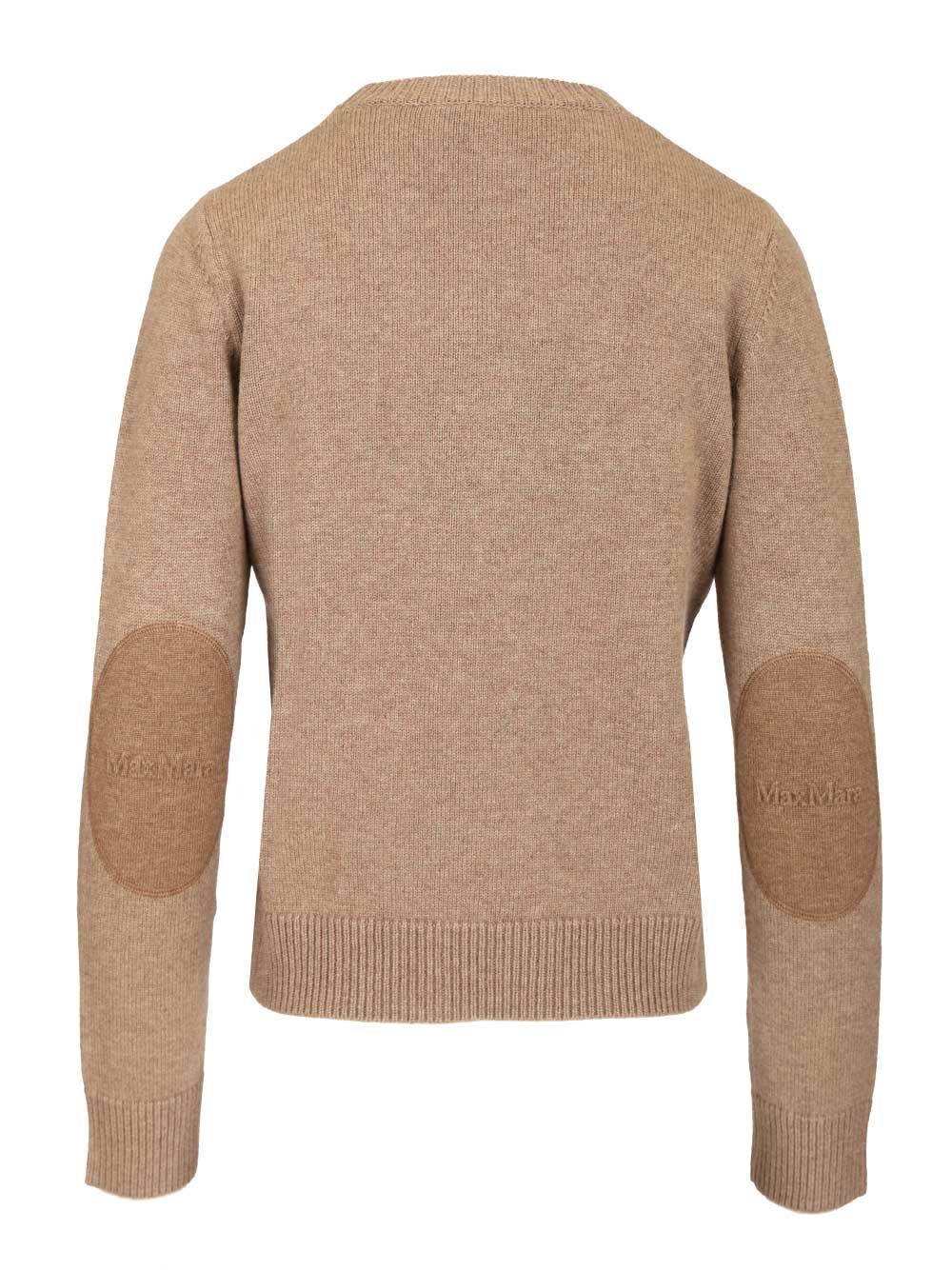 'S Max Mara Fresia Wool Cashmere Sweater With Logo Patch Knitwear - Beige | abf7834b6563f5501ab186514f72facf49487570