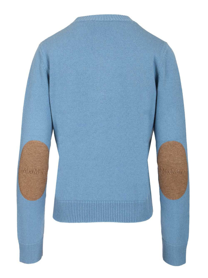 'S Max Mara Fresia Wool Cashmere Sweater With Logo Patch Knitwear - Light blue | fd84eb015b5045651a7abef5d8719852187a34b3
