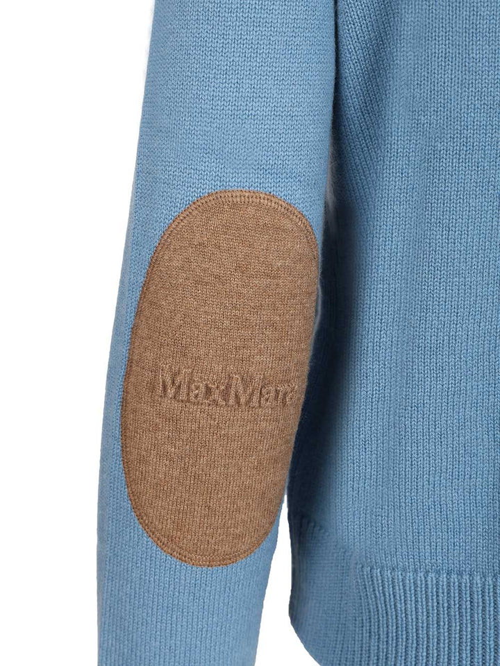 'S Max Mara Fresia Wool Cashmere Sweater With Logo Patch Knitwear - Light blue | cb860034bba2d222f9d84f97ffeb430f510a48f9